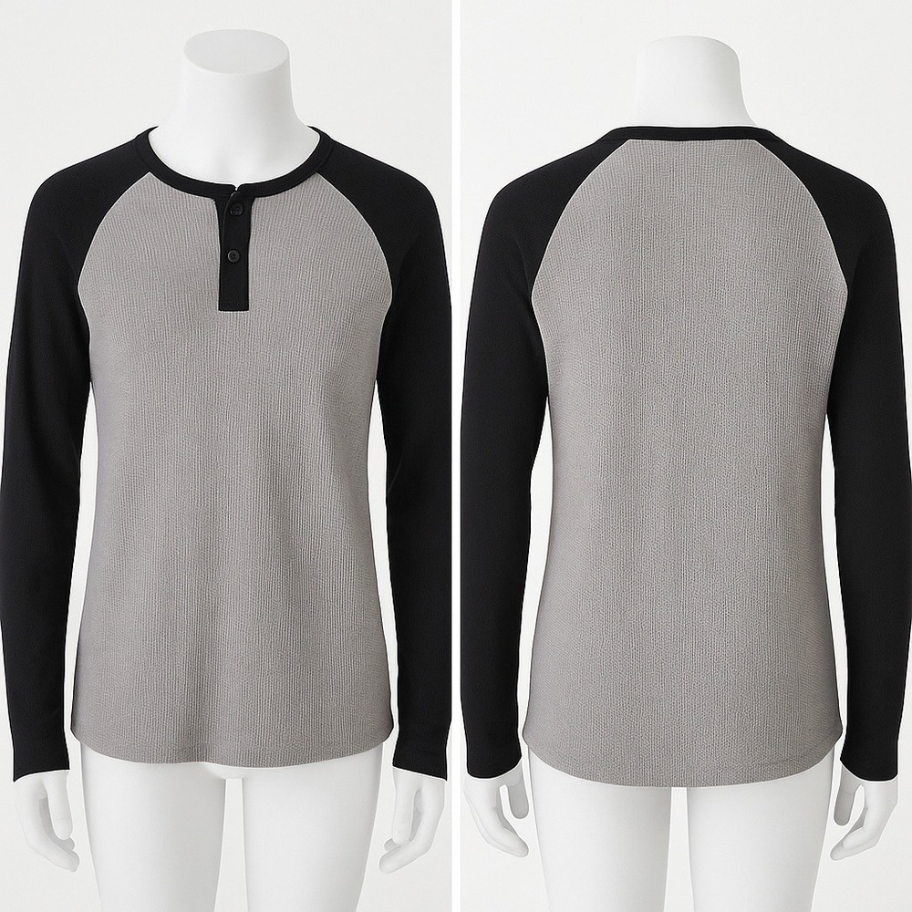 No Boundaries Men's XL Thermal Henley‎ Men Shirt Pullover Ribbed Athleisure